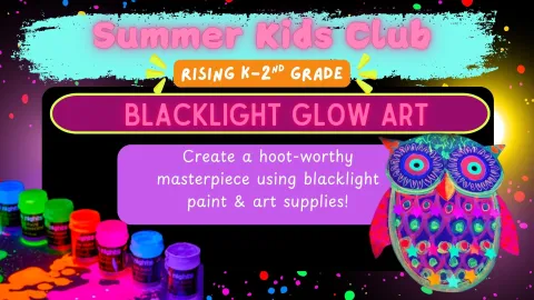 Pictured: Neon glowing paint and a neon glowing painting of an owl