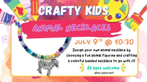 Design your own animal necklace by choosing a fun animal figurine and crafting a colorful beaded necklace to go with it!