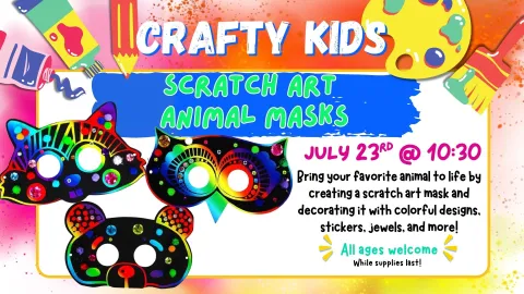 Bring your favorite animal to life by creating a scratch art mask and decorating it with colorful designs, stickers, jewels, and more!