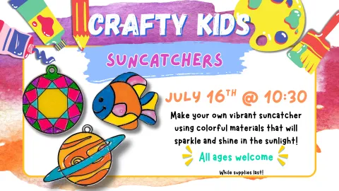 Make your own vibrant suncatcher using colorful materials that will sparkle and shine in the sunlight!
