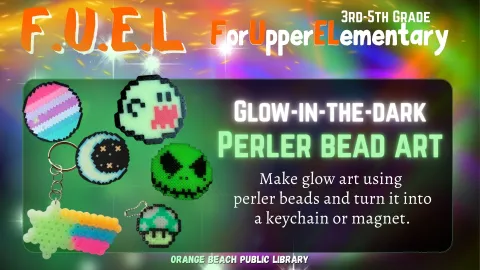 Colorful glow in the dark craft projects featuring a shooting star, a moon, Jack Skeleton, the Mario mushroom, and the Mario ghost. 