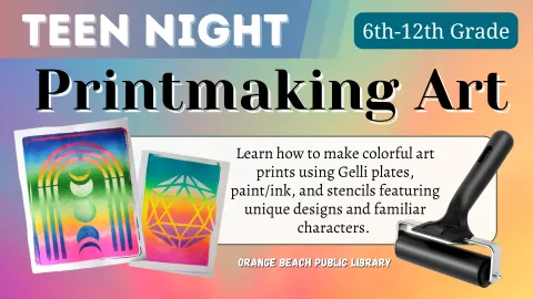 Gelli plate art supplies on colorful background