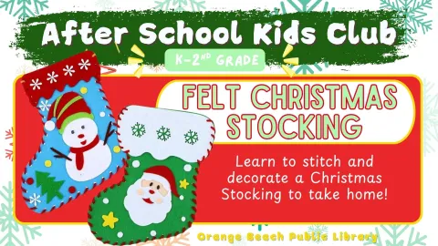 Pictured: Blue stocking with a snowman and green stocking with a santa on it. 