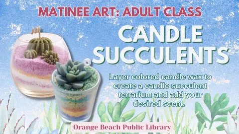 Purple and Green succulent shaped candles on blue background