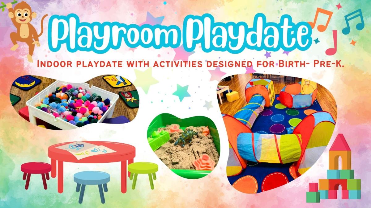 Pictured: Kid's play tunnels, kinetic sand, and a pom pom play box. 