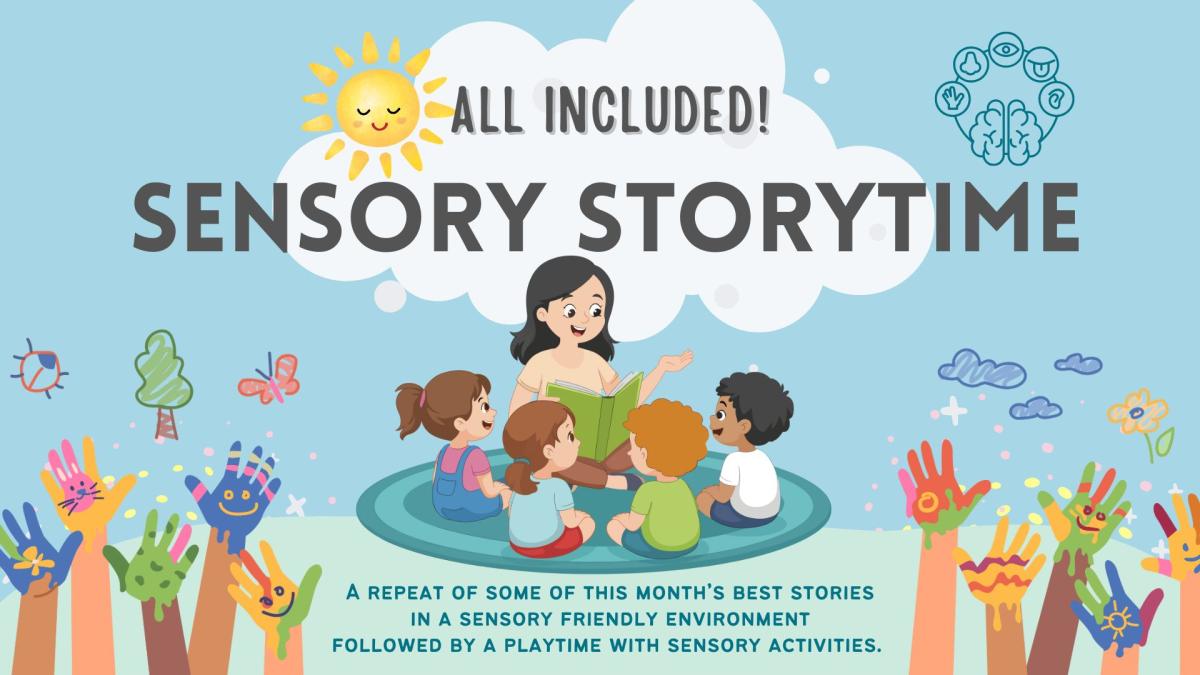 Pictured: a storyteller reading a book to children 